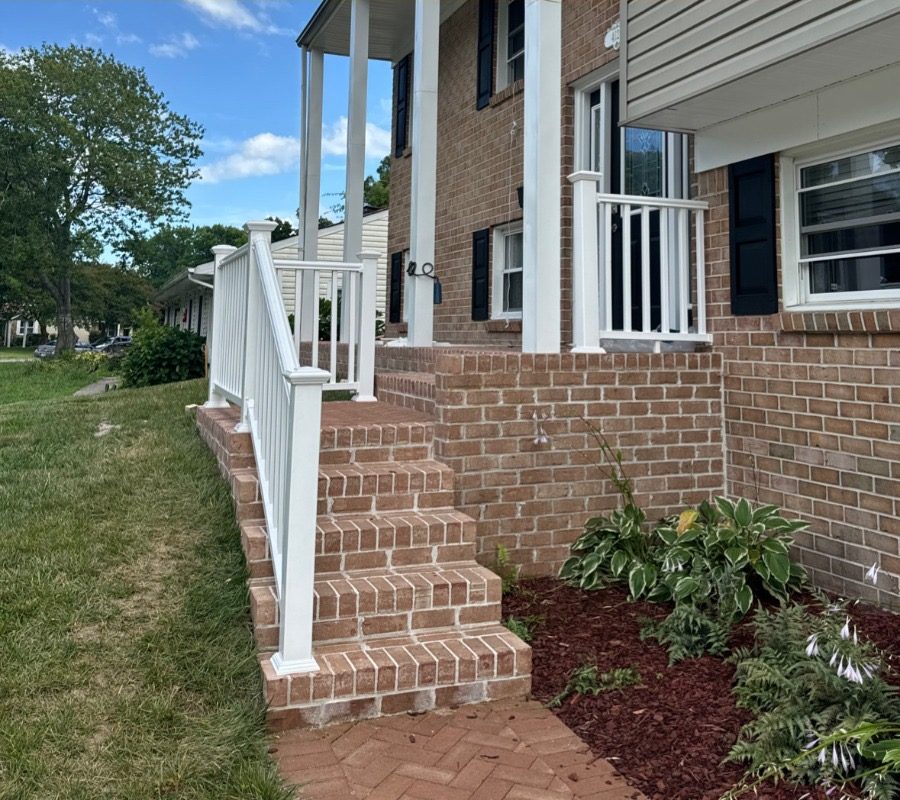Porch railing install after, by Mend Renovations