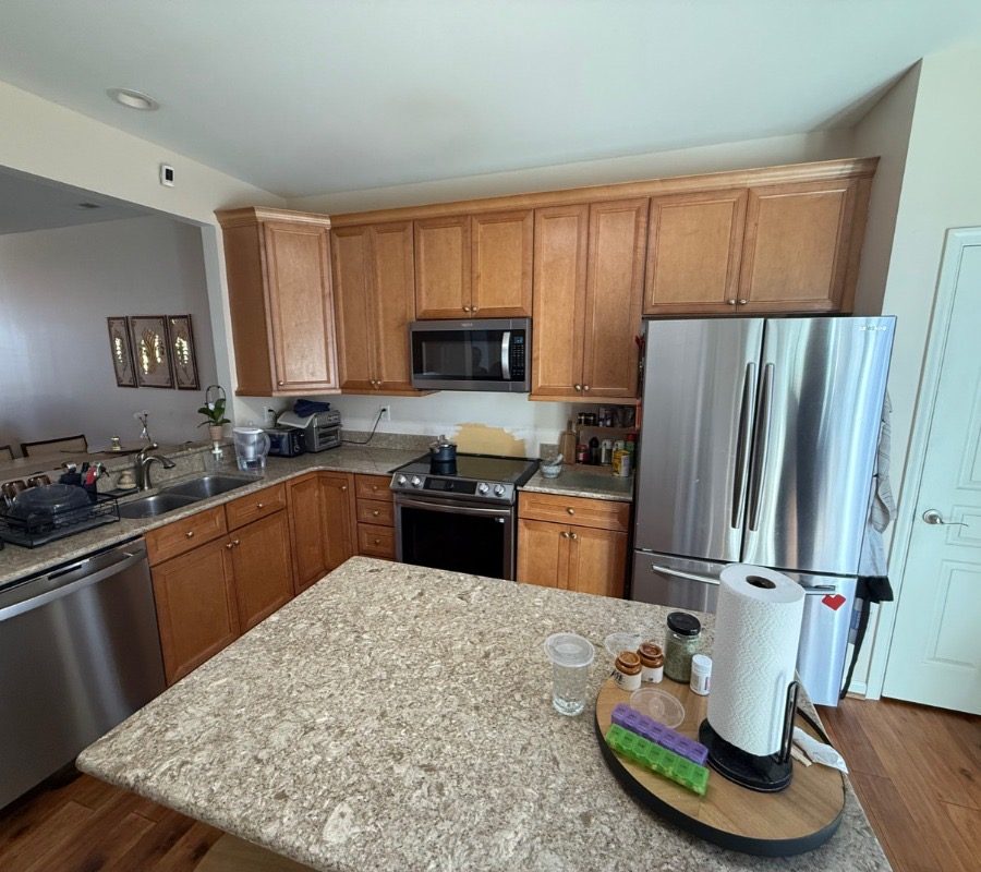 Kitchen cabinet painting before