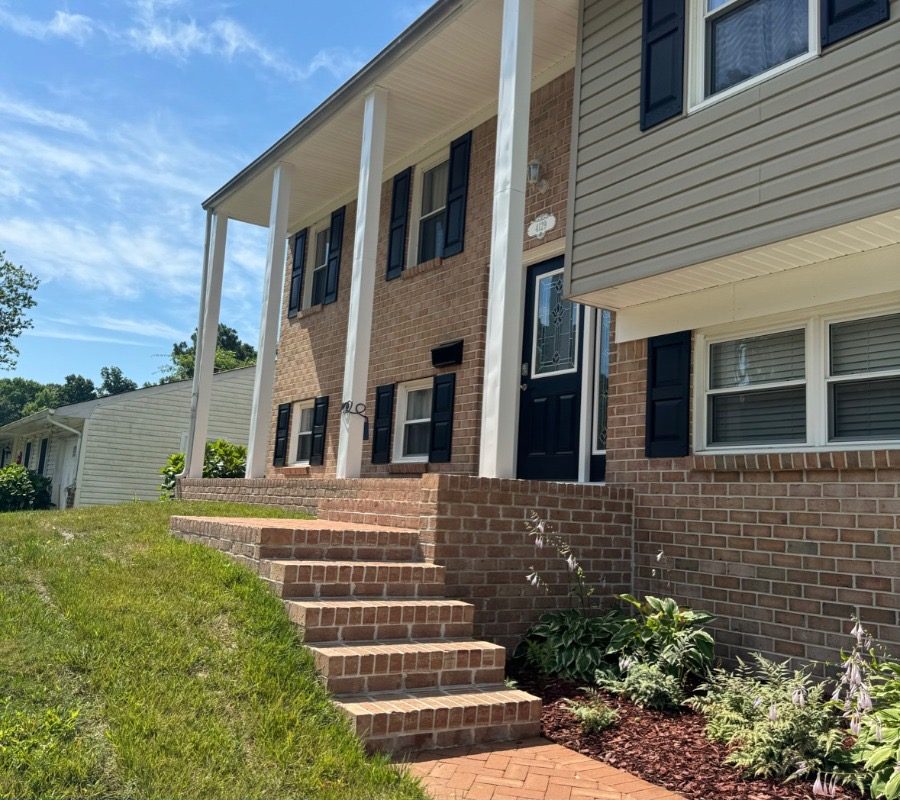 Porch railing install before
