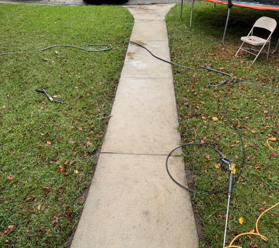 Walkway pressure washing after, by Mend Renovations
